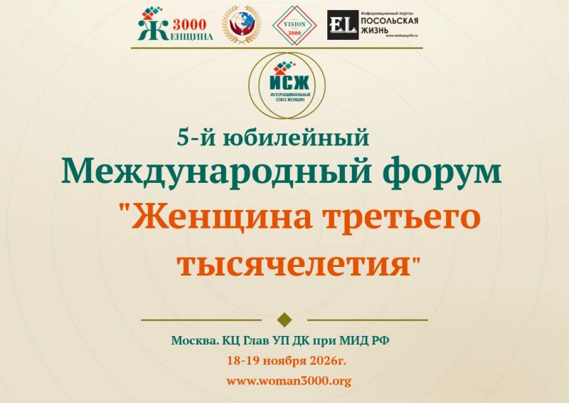 О проведении V-го Юбилейного Международного форума «Женщина третьего тысячелетия»