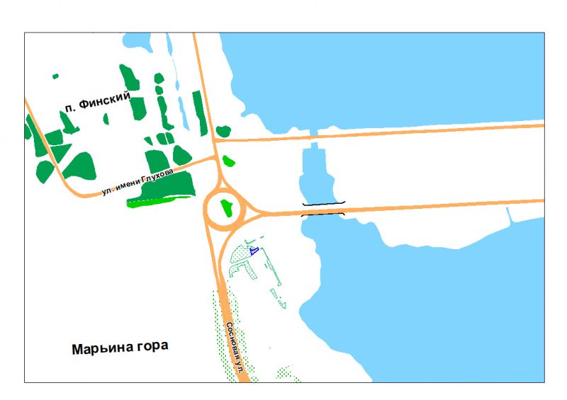 On the right bank of Chernaya River, industrial area GRES-2