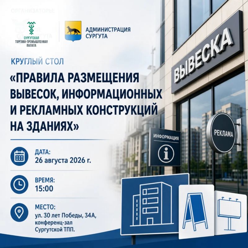 Круглый стол на тему: «Правила размещения вывесок, информационных и рекламных конструкций на зданиях».